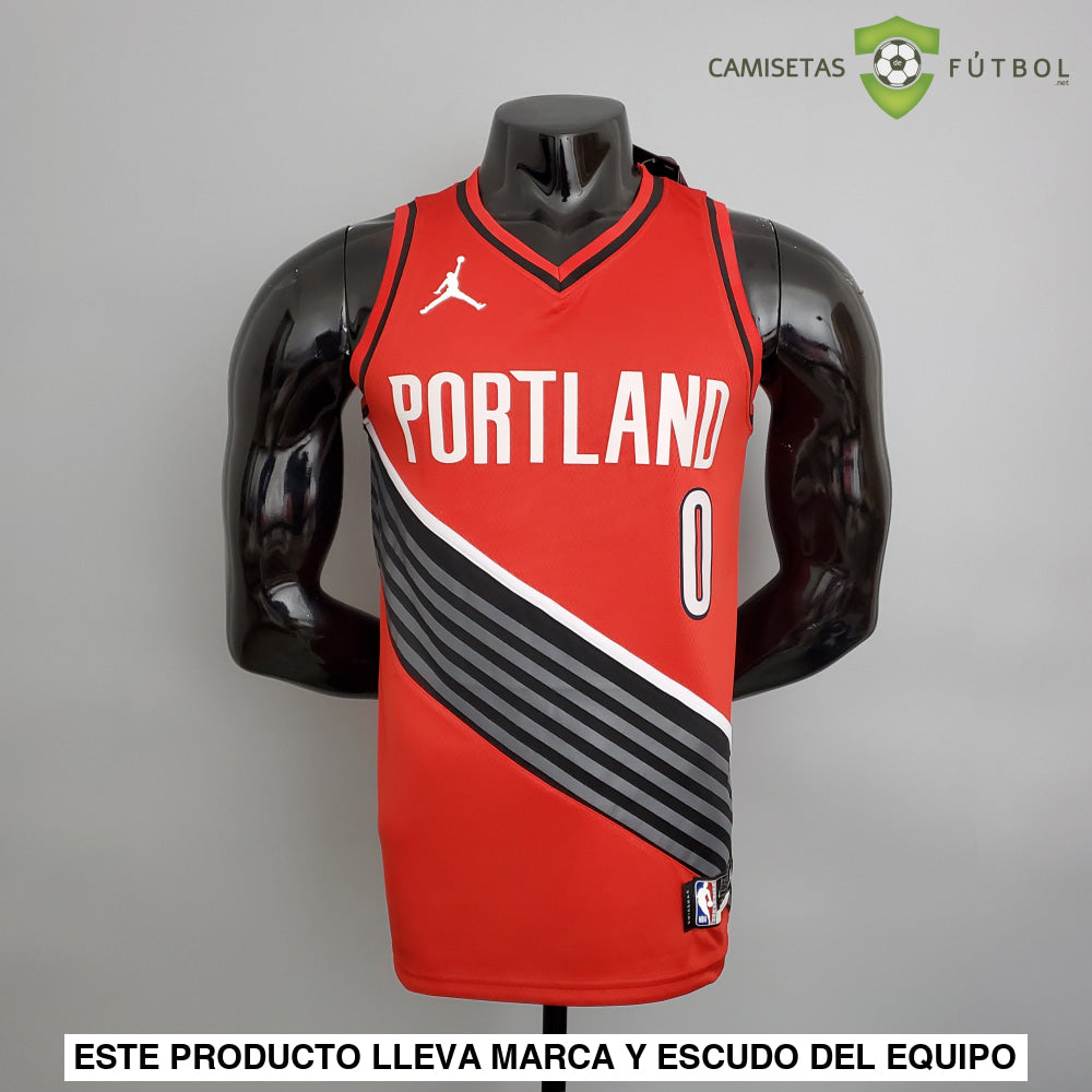 Camiseta Portland Trail Blazers 21-22 - Damian Lillard 0 Rojo Nba