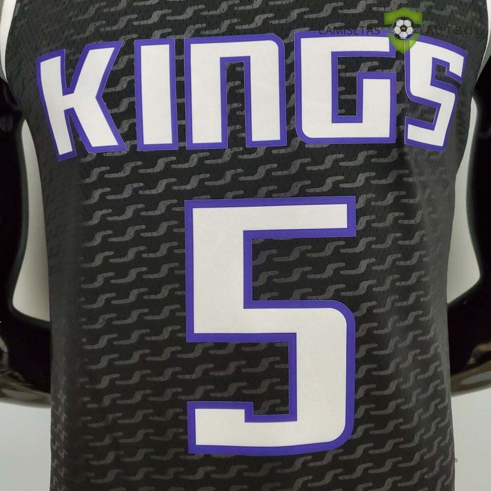 Camiseta Sacramento Kings 21-22 - Deaaron Fox 5 Negro Gris Nba