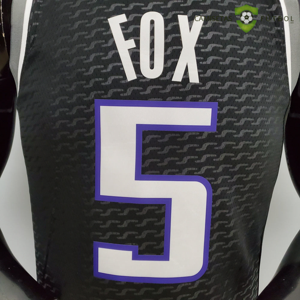 Camiseta Sacramento Kings 21-22 - Deaaron Fox 5 Negro Gris Nba