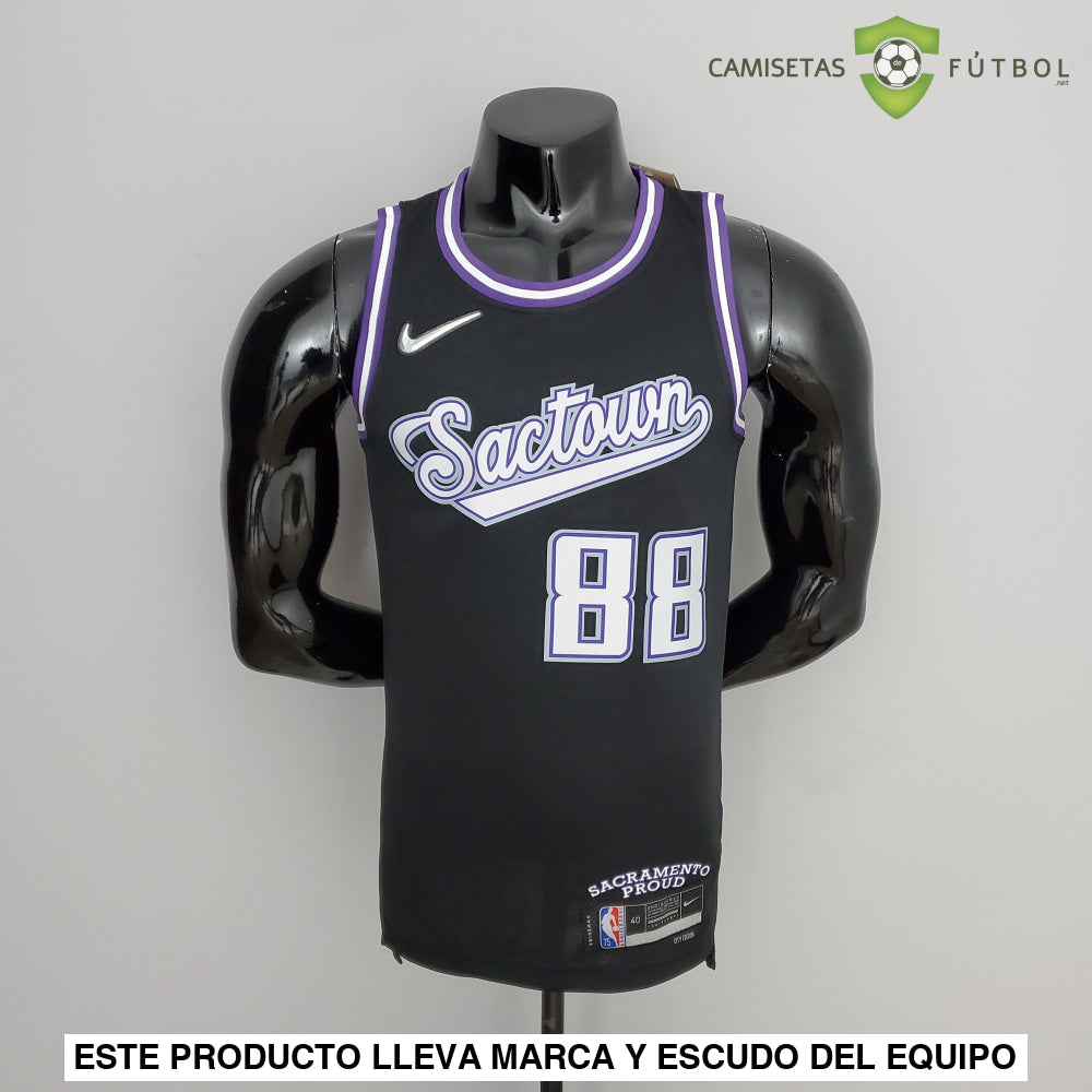 Camiseta Sacramento Kings 21-22 - Neemias Queta 88 Negro Nba