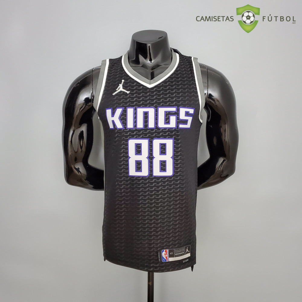 Camiseta Sacramento Kings 21-22 - Neemias Queta 88 Negro Gris Nba