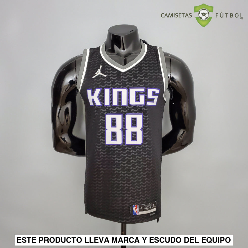 Camiseta Sacramento Kings 21-22 - Neemias Queta 88 Negro Gris Nba