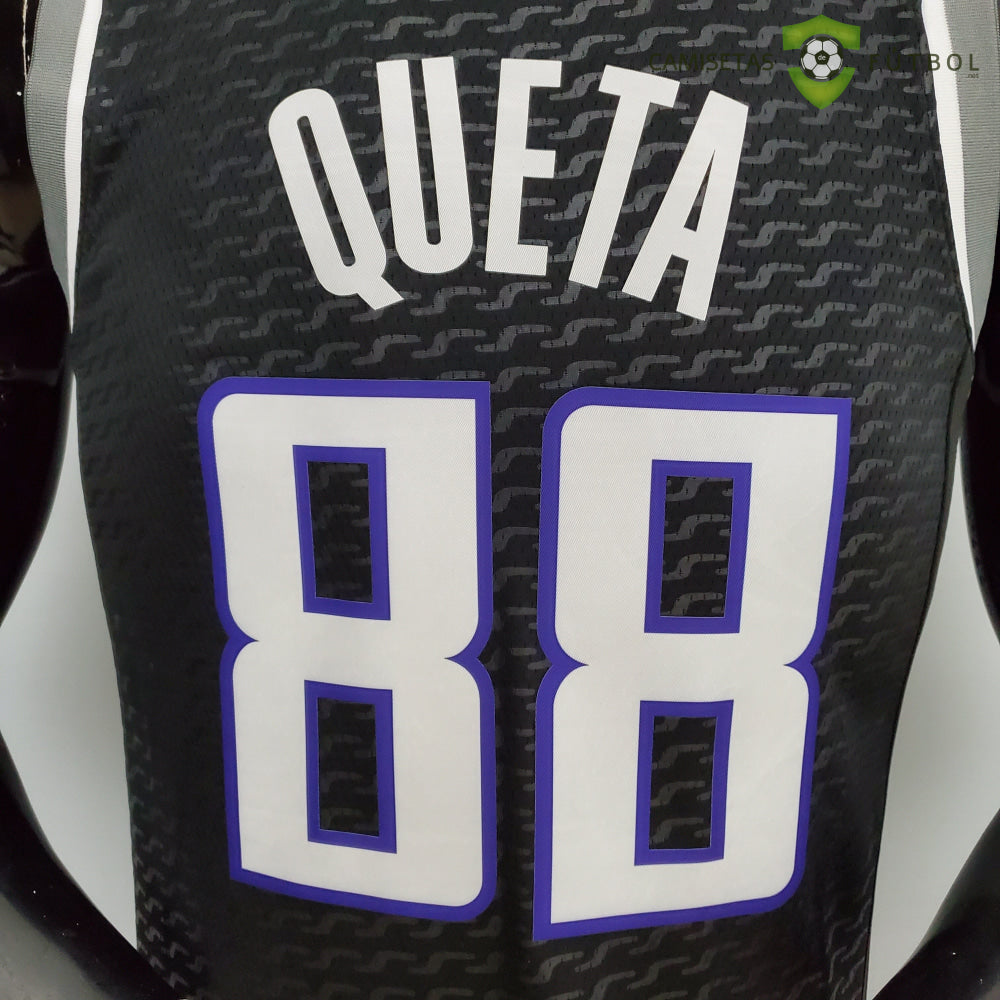 Camiseta Sacramento Kings 21-22 - Neemias Queta 88 Negro Gris Nba