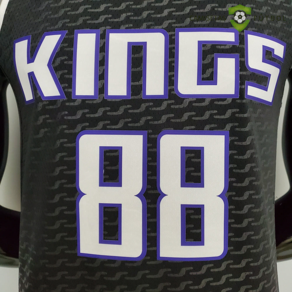 Camiseta Sacramento Kings 21-22 - Neemias Queta 88 Negro Gris Nba