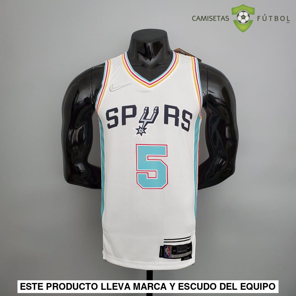 Camiseta San Antonio Spurs 21-22 - Dejounte Murray 5 Blanco/Colores Nba