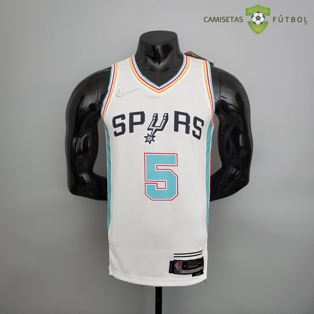 Camiseta San Antonio Spurs 21-22 - Dejounte Murray 5 Blanco/Colores Nba