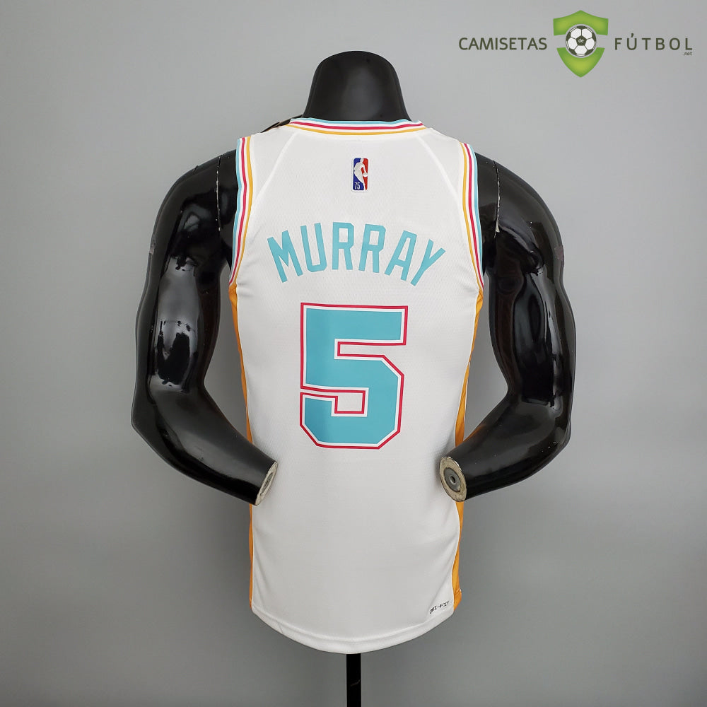 Camiseta San Antonio Spurs 21-22 - Dejounte Murray 5 Blanco/Colores Nba
