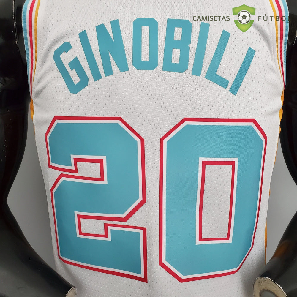 Camiseta San Antonio Spurs 21-22 - Manu Ginobili 20 Blanco/Colores Nba