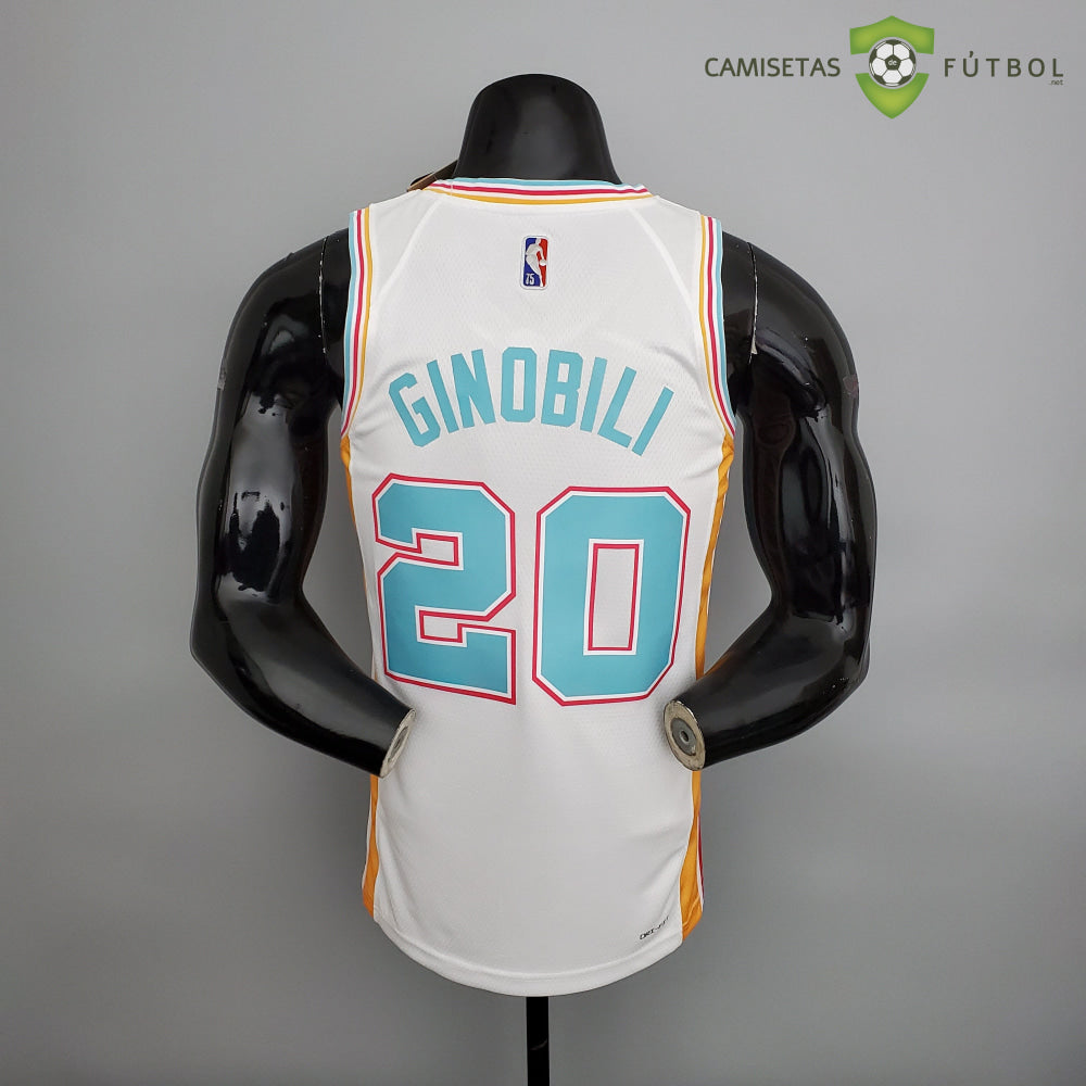 Camiseta San Antonio Spurs 21-22 - Manu Ginobili 20 Blanco/Colores Nba