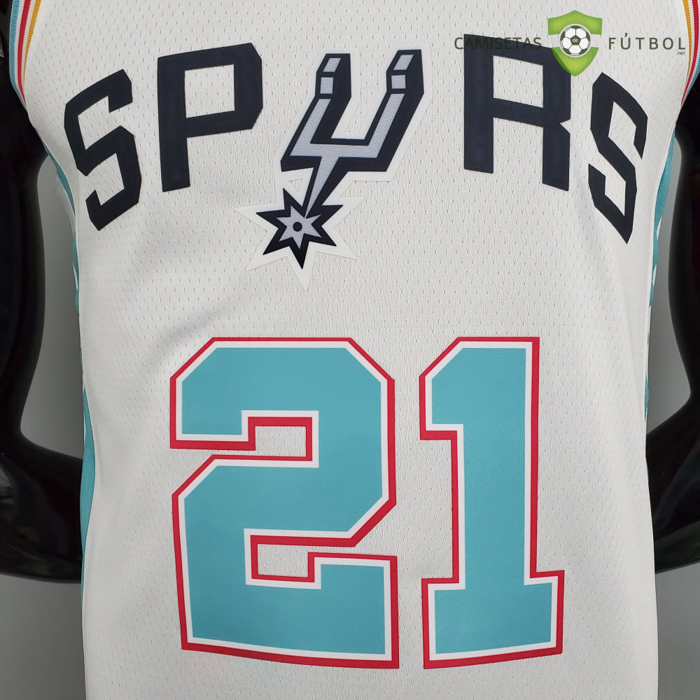 Camiseta San Antonio Spurs 21-22 - Tim Duncan 21 Blanco/Colores Nba
