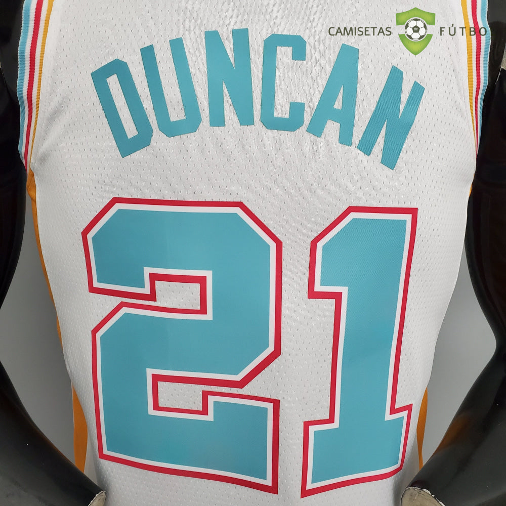 Camiseta San Antonio Spurs 21-22 - Tim Duncan 21 Blanco/Colores Nba