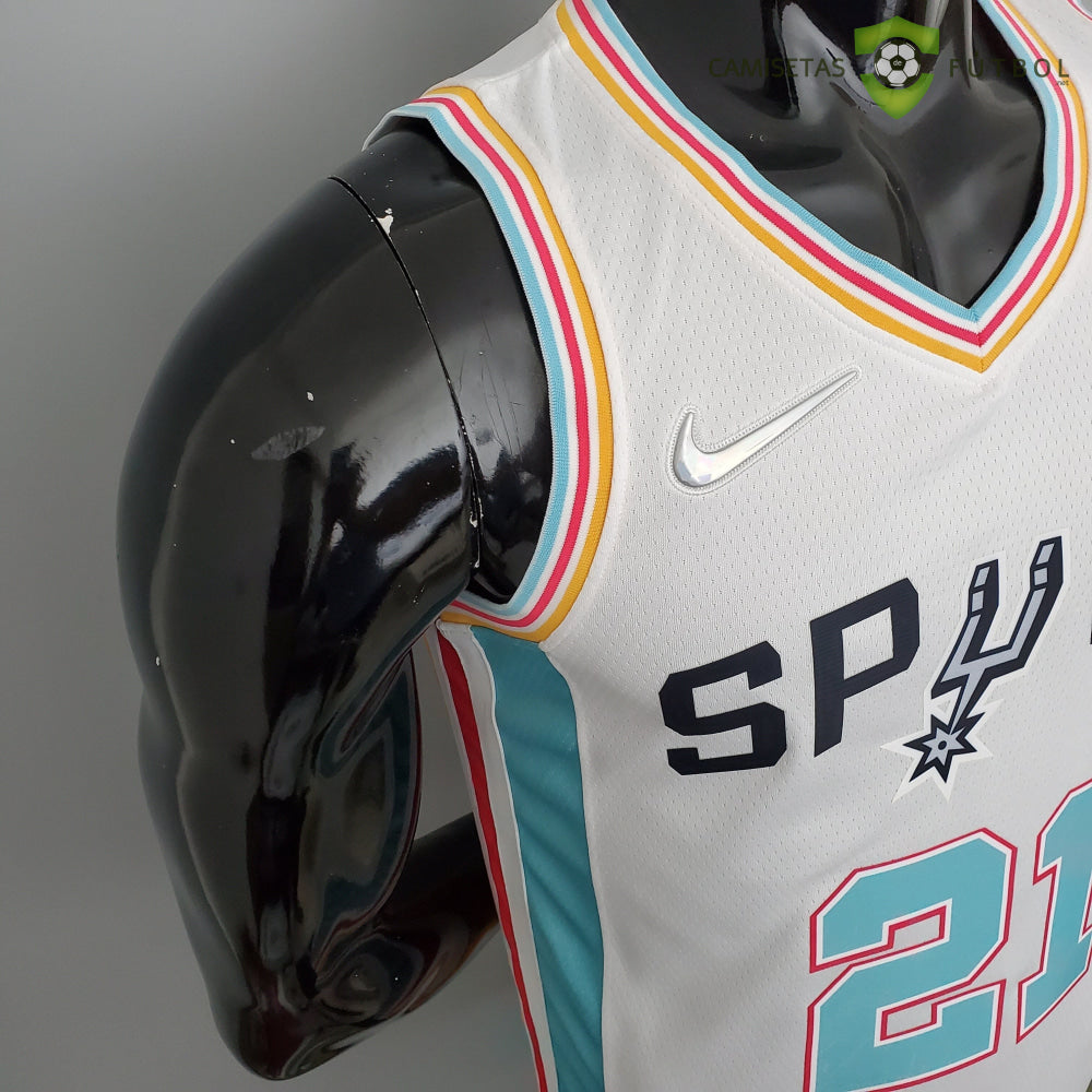 Camiseta San Antonio Spurs 21-22 - Tim Duncan 21 Blanco/Colores Nba