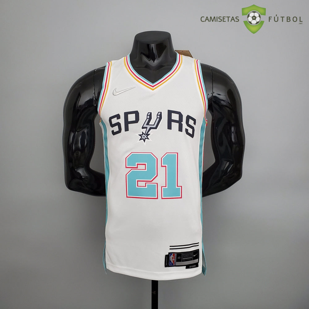 Camiseta San Antonio Spurs 21-22 - Tim Duncan 21 Blanco/Colores Nba