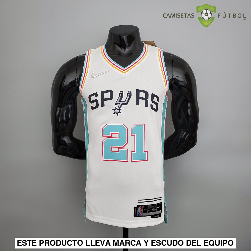 Camiseta San Antonio Spurs 21-22 - Tim Duncan 21 Blanco/Colores Nba