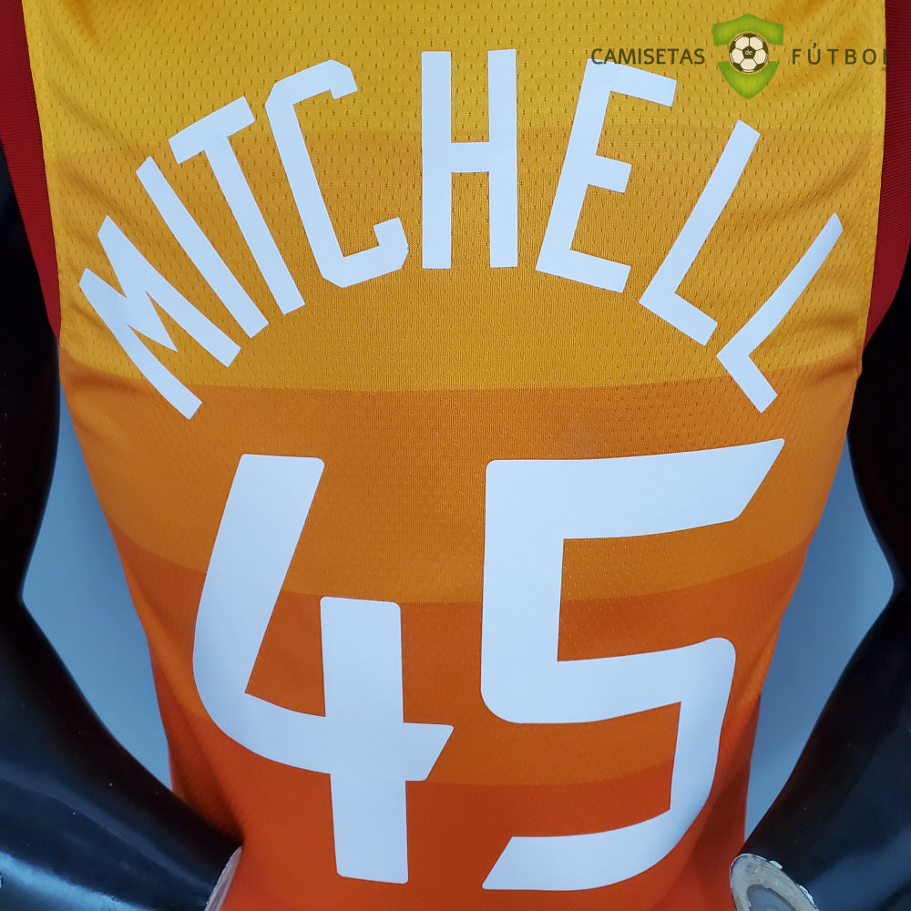 Camiseta Utah Jazz 21-22 - Donovan Mitchell 45 Amarillo Rojo Nba