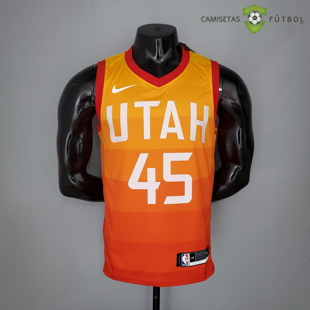 Camiseta Utah Jazz 21-22 - Donovan Mitchell 45 Amarillo Rojo Nba