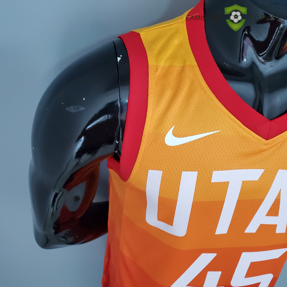 Camiseta Utah Jazz 21-22 - Donovan Mitchell 45 Amarillo Rojo Nba